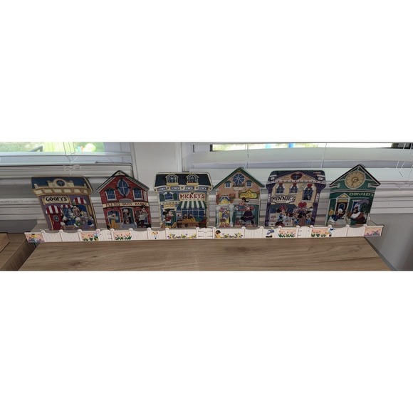 Disney's Bradford Exchange Mickey's Village Set of 6 Plates W Display Rail - Picture 1 of 9